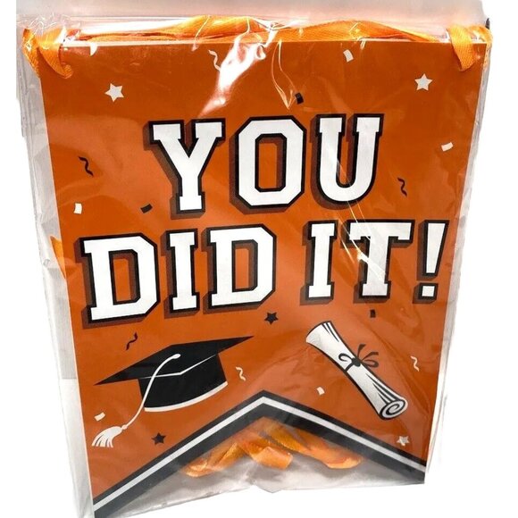 Orange Congrats Grad Graduation Party Table Cloth And You did It! Banner New - Picture 3 of 5